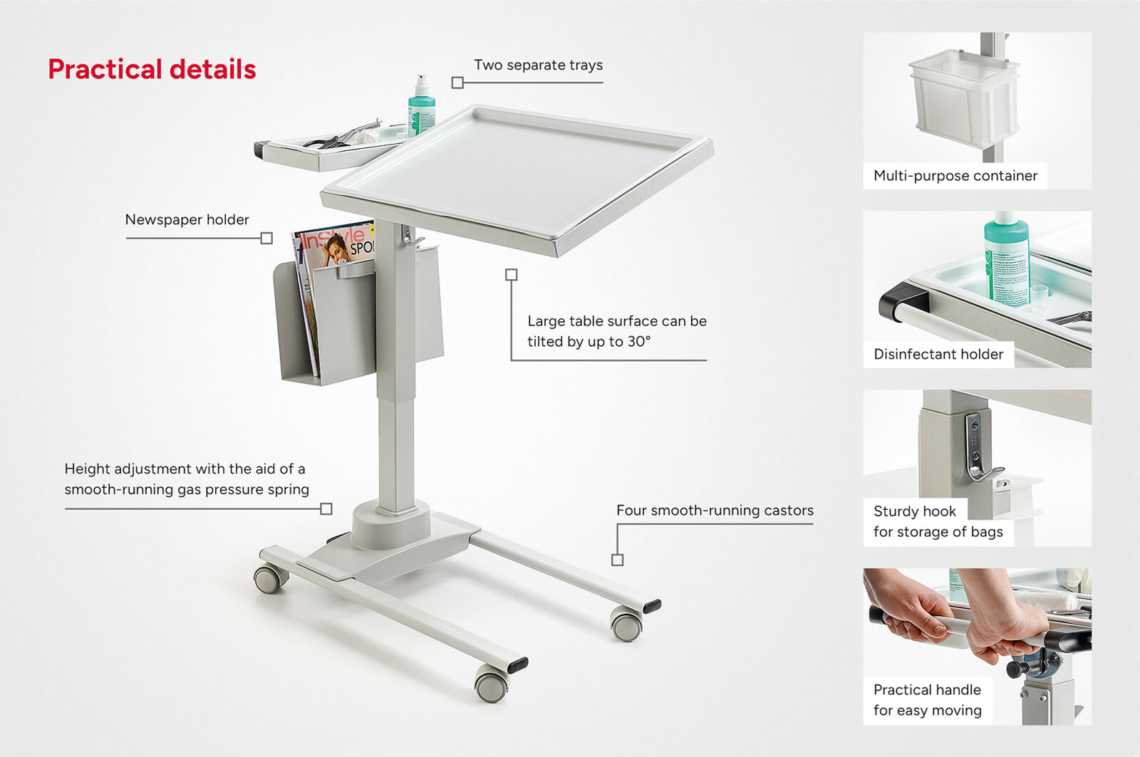 Practical details Hiflex patient table